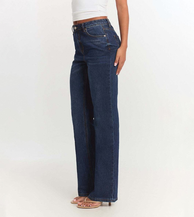 Washed Mid Rise Bootcut Jeans