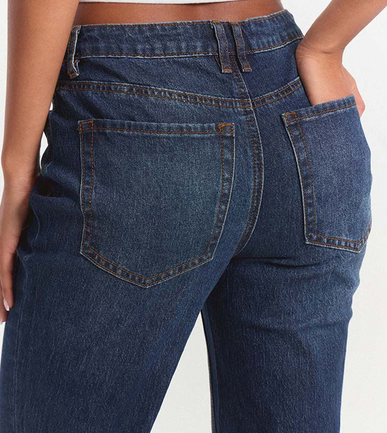 Washed Mid Rise Bootcut Jeans