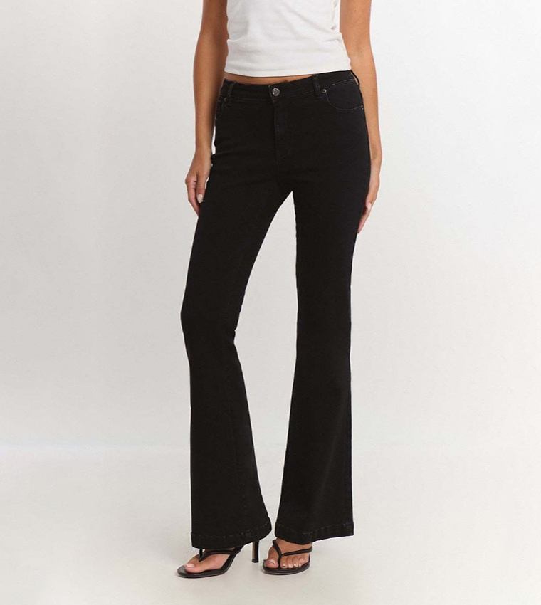 Low Rise Stretch Flared Jeans