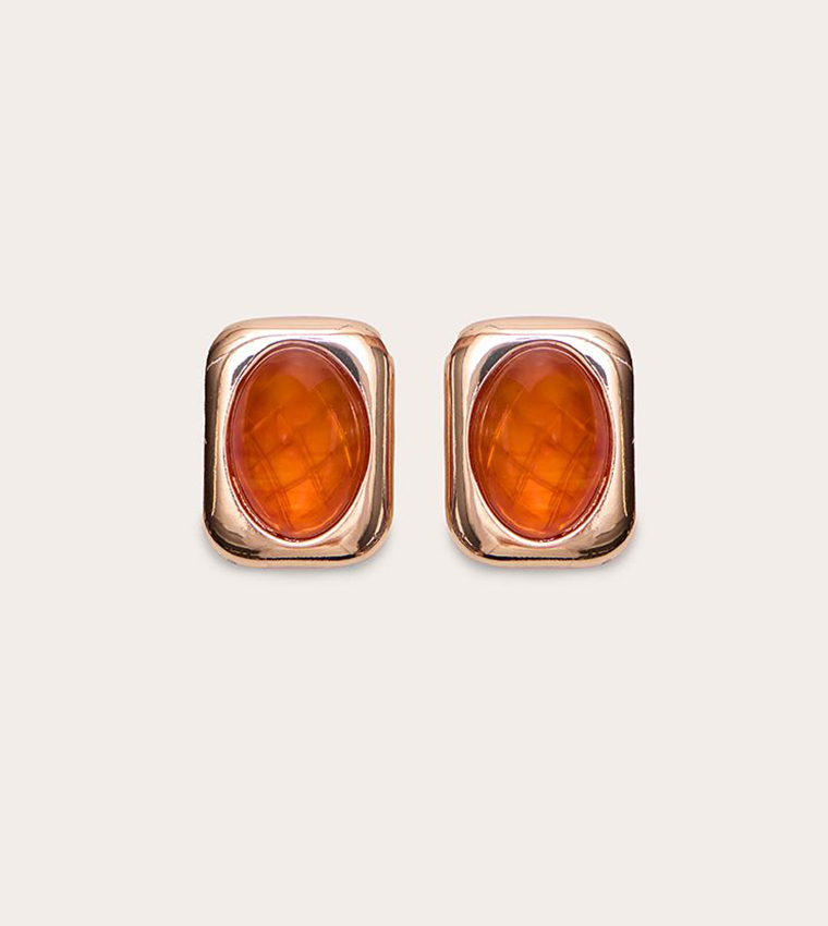 Resin Rectangular Stud Earrings