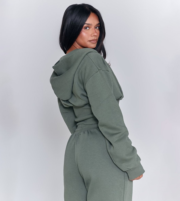 Shape Zip Front Cinched Waist Hooded Jacket
