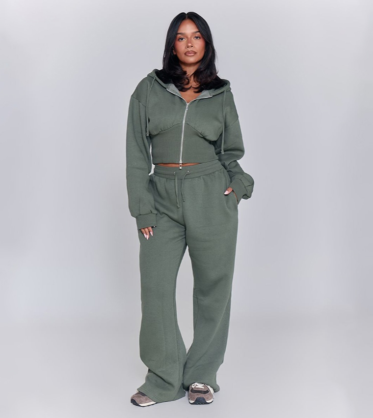 Shape Zip Front Cinched Waist Hooded Jacket