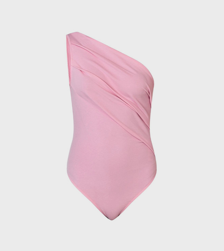 Soft Cotton Asymmetric Bodysuit Top