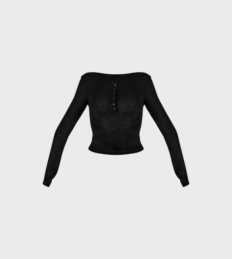 Sheer Soft Touch Button Up Long Sleeves Top