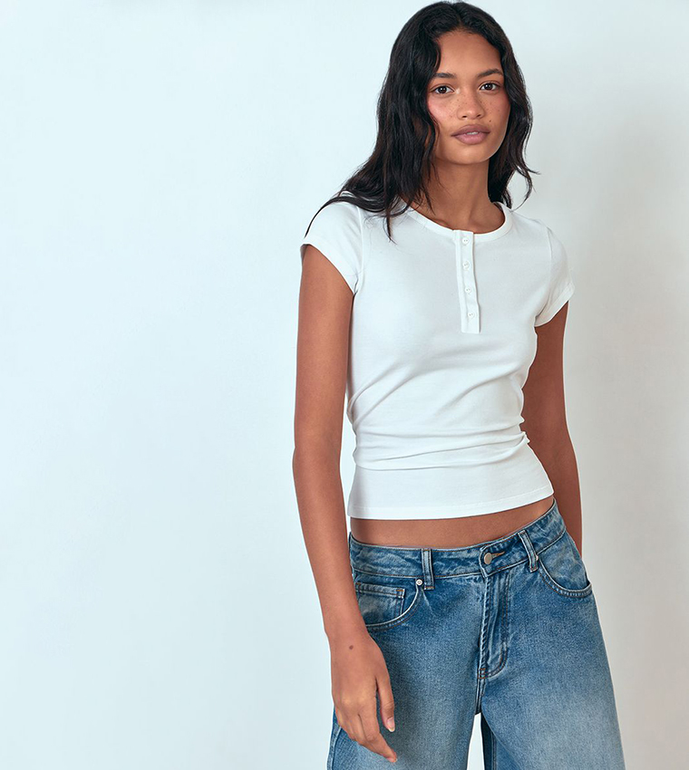 Soft Cotton Button Up Fitted Top