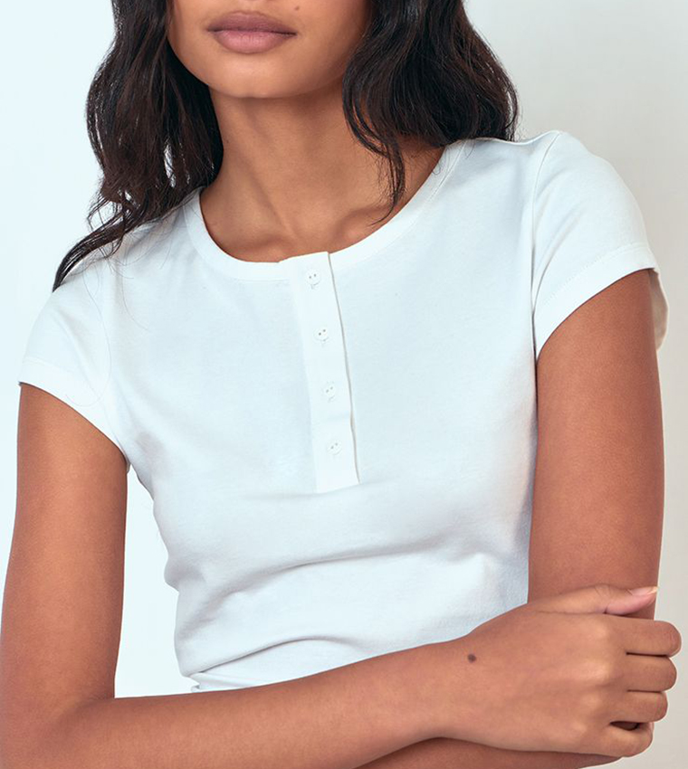 Soft Cotton Button Up Fitted Top