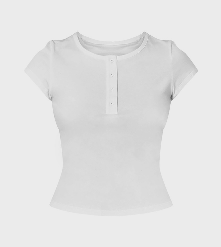 Soft Cotton Button Up Fitted Top