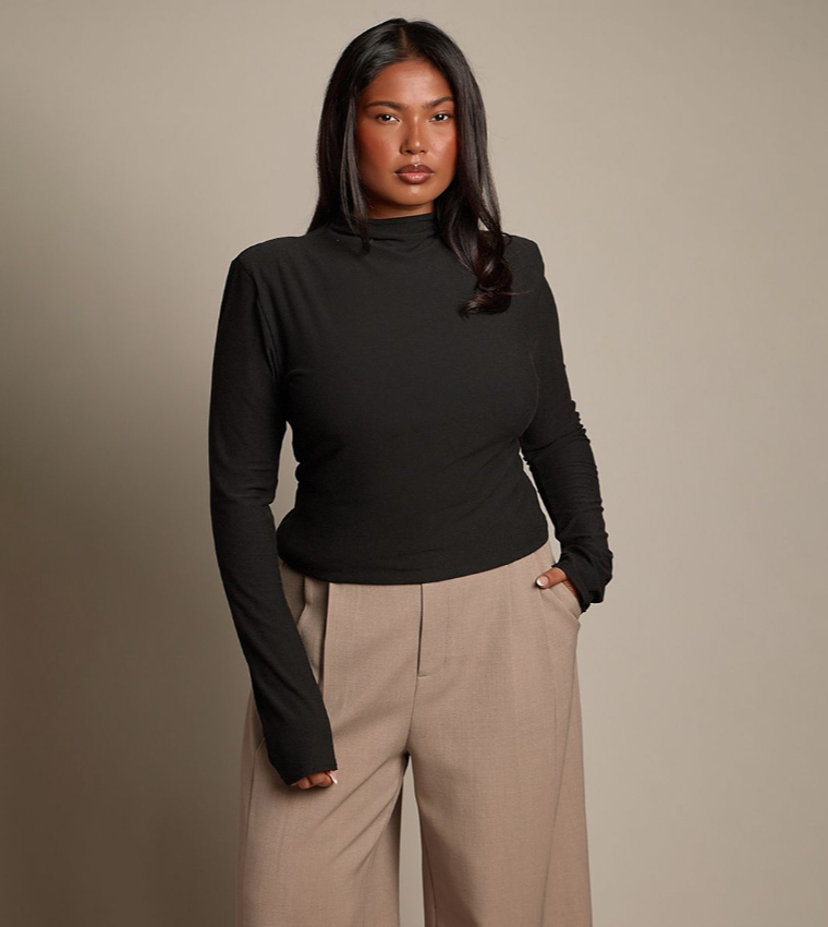 Curve Brushed Shoulder Pad Top