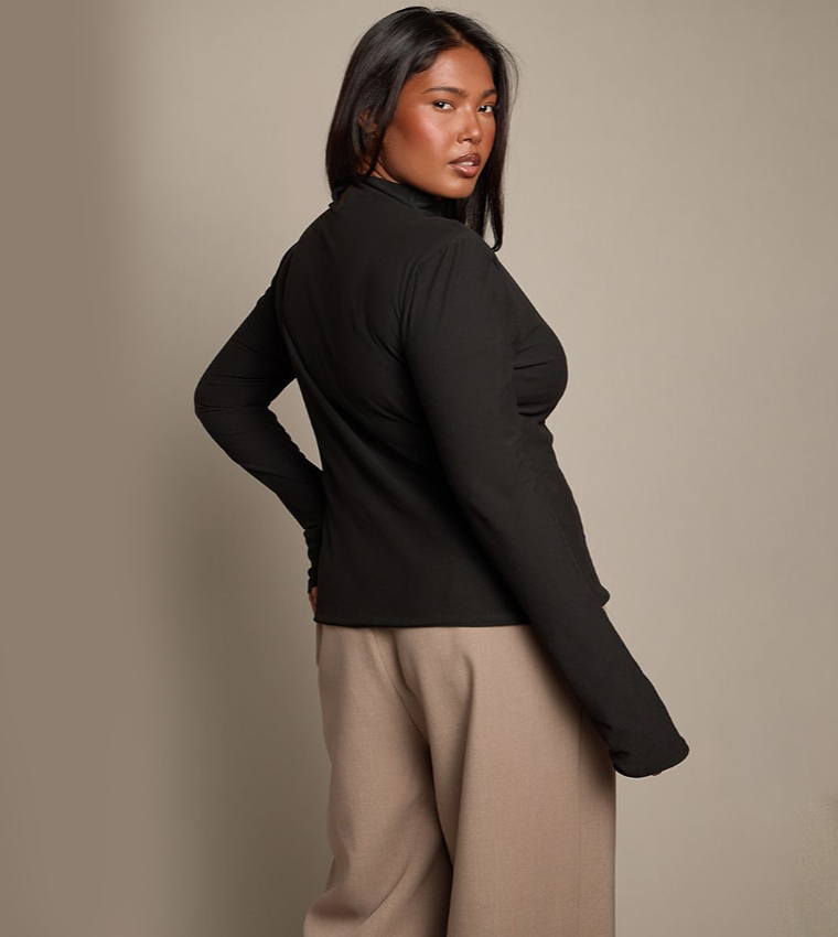 Curve Brushed Shoulder Pad Top