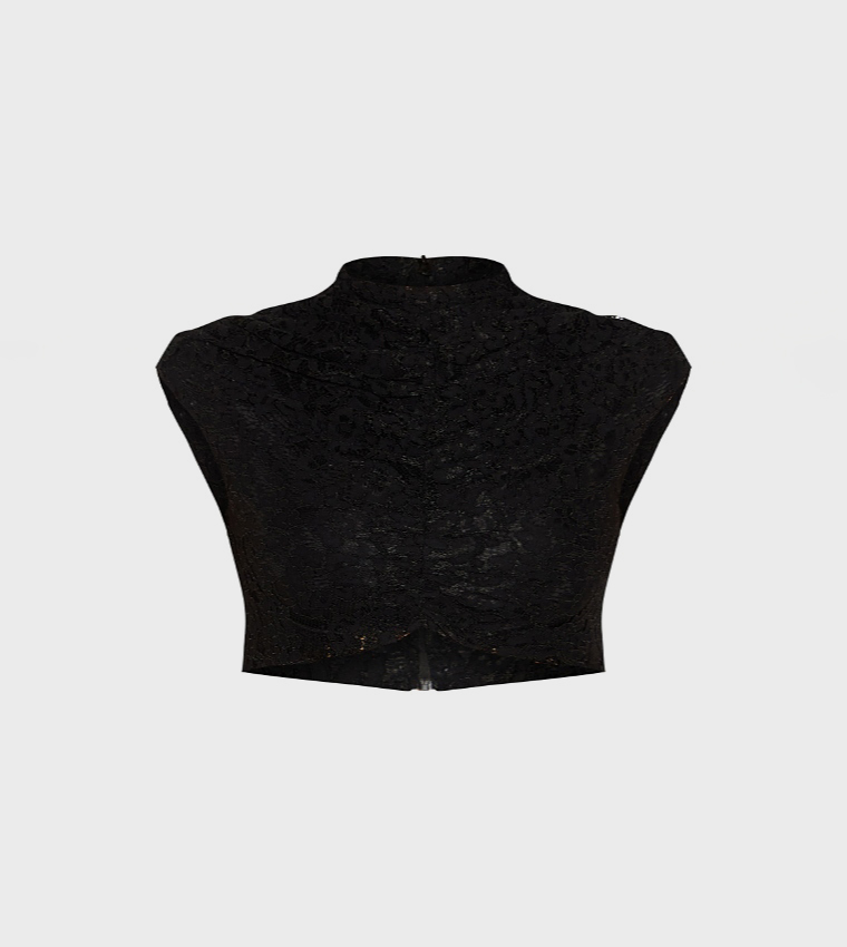 Lace Ruched Crop Top