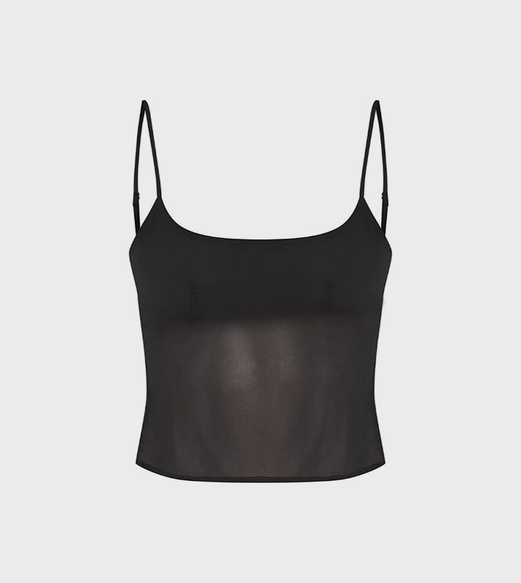 Sheer Chiffon Cami Crop Top