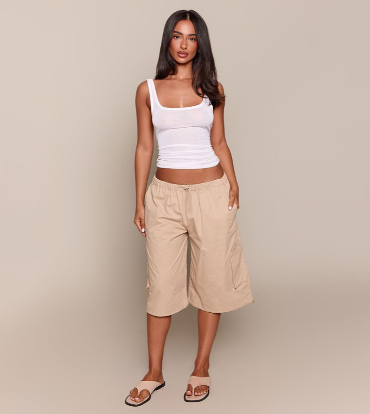 Petite Toggle Hem Cargo Shorts