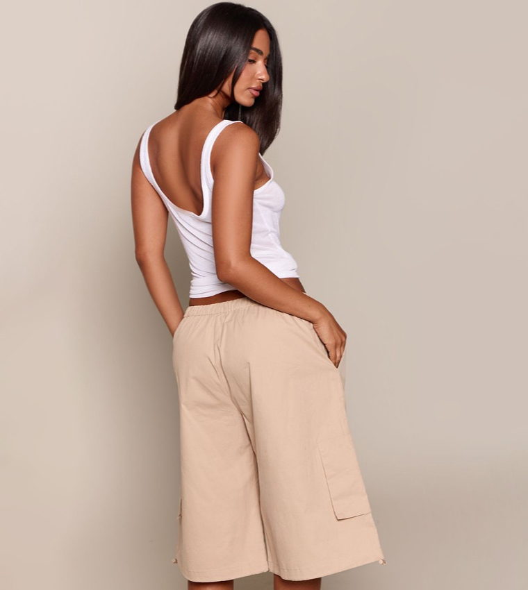 Petite Toggle Hem Cargo Shorts