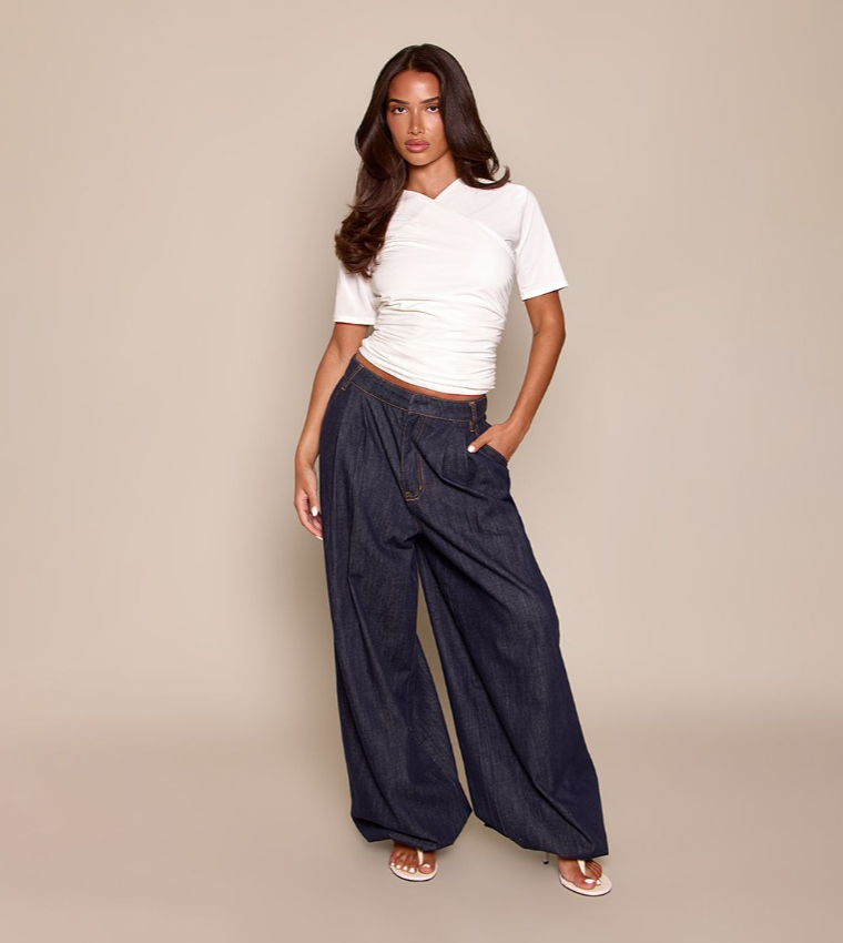 Draped Crossover Crop Top