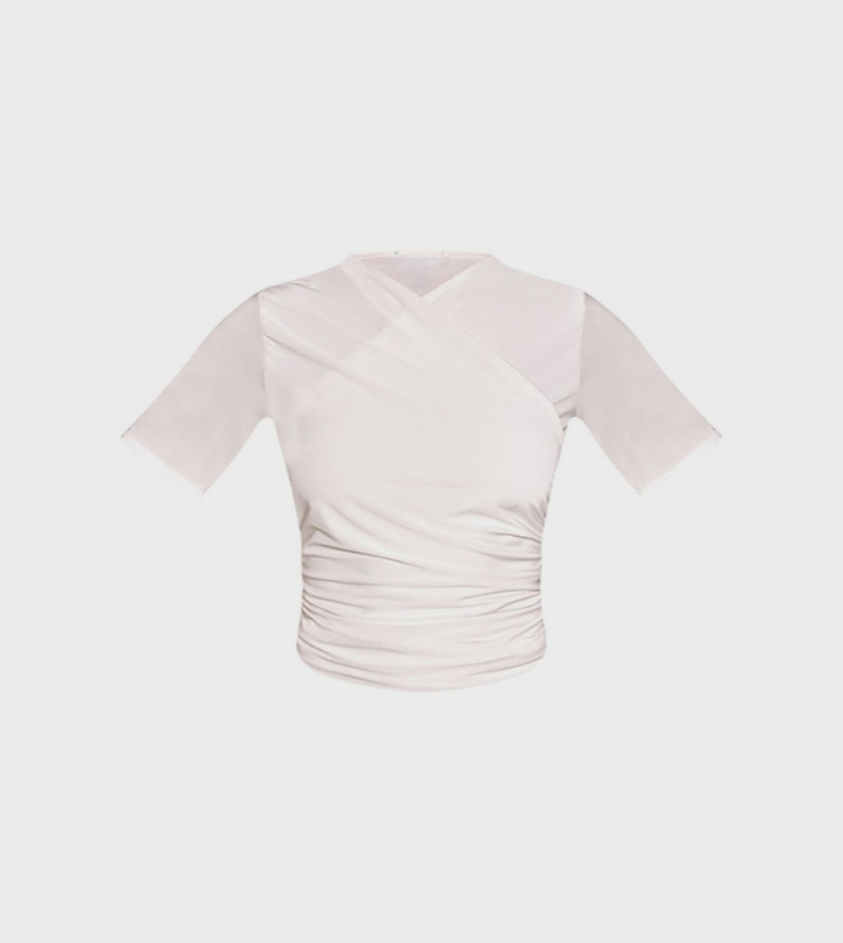 Draped Crossover Crop Top