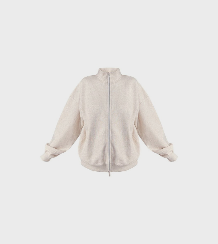 Interlock Zip-Through Funnel Neck Jacket