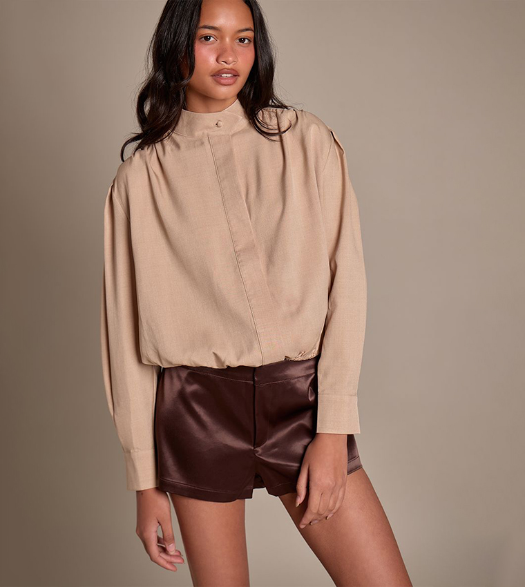 PrettyLittleThing  Casual Tops - Beige Casual Tops