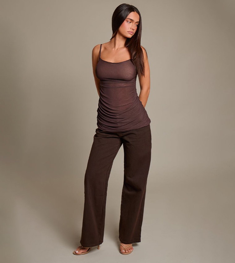 Mesh Draped Cami Top