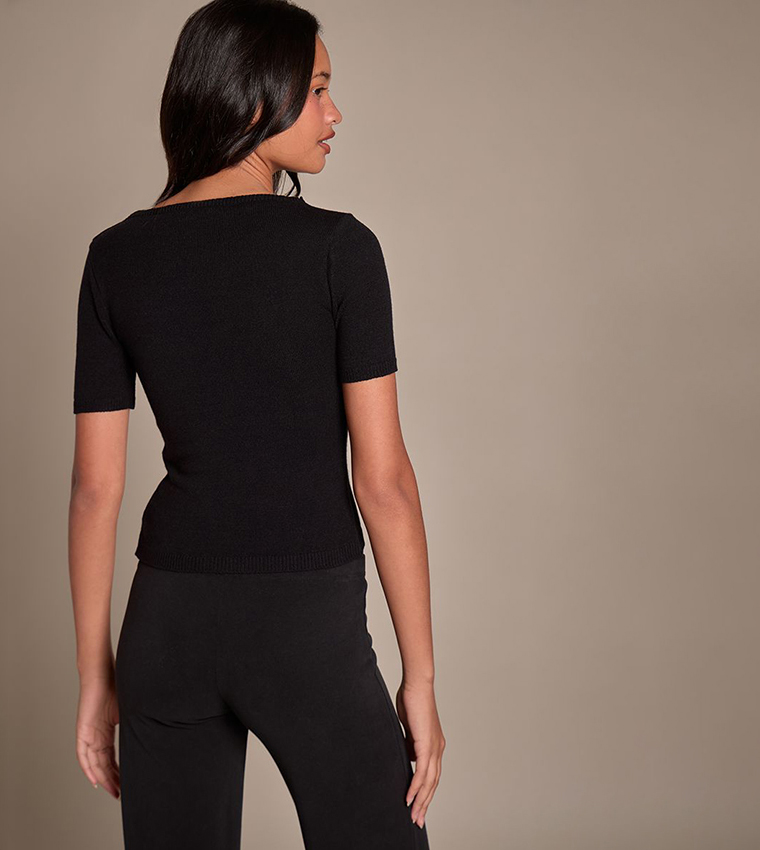 بريتي ليتل ثينغ  توبات قصيرة - أسود Cropped Tops