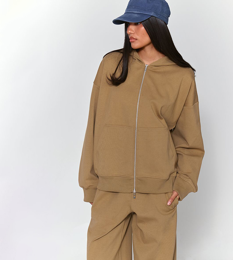 Interlock Double Zip Up Hooded Jacket