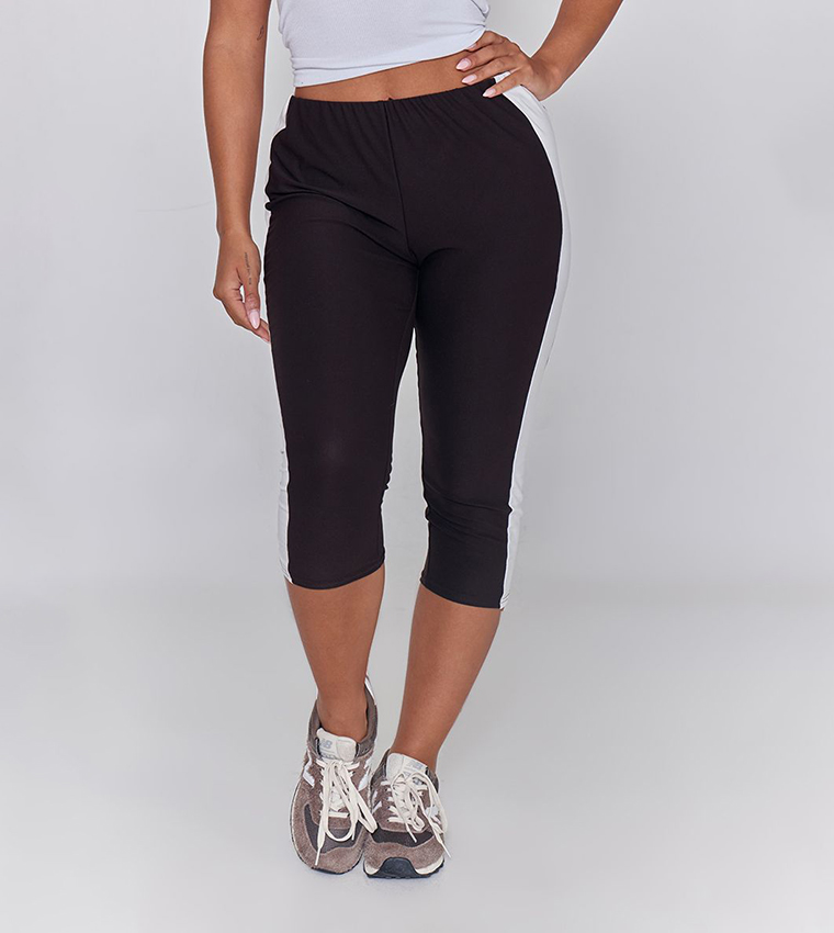 Curve Contrast Panel Capris