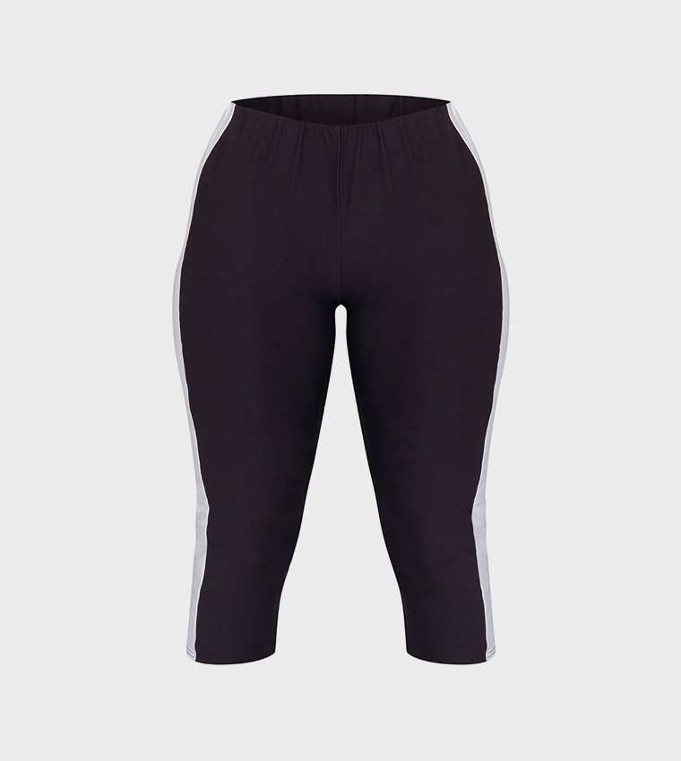 Curve Contrast Panel Capris