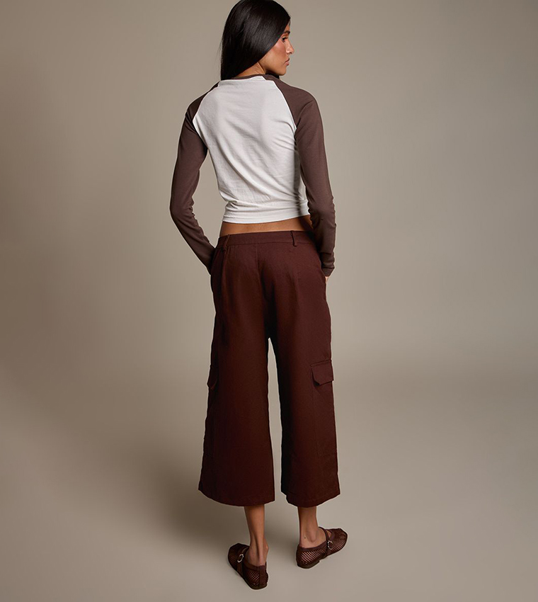 Button Closure Cargo Culottes