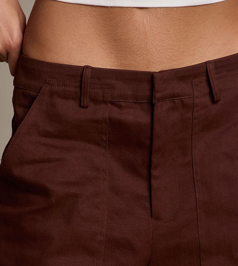 Button Closure Cargo Culottes