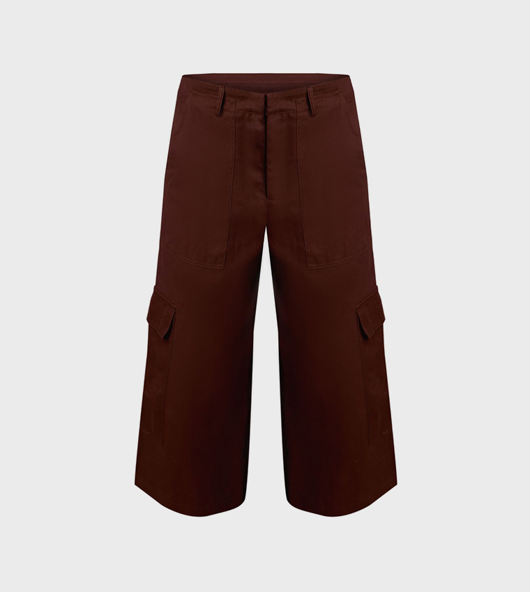 Button Closure Cargo Culottes