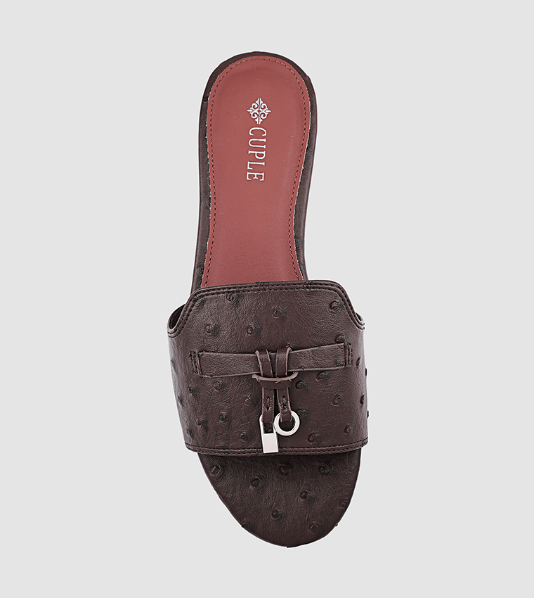 كابلي  الصنادل المسطحة - بني  Flat Sandals