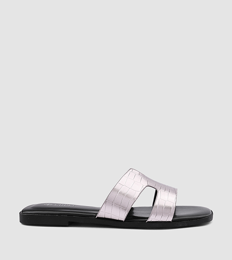 Cuple  Flat Sandals - Silver Flat Sandals