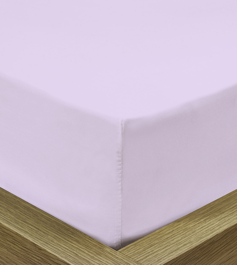 شرشف سرير مزدوج فائق النعومة من 3 قطع مع 2 غطاء وسادة ، أرجواني فاتح ، 120X200 + 25 سم