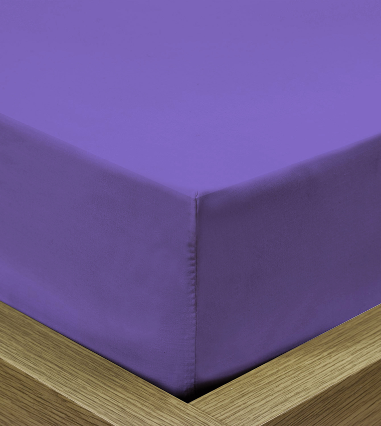 3 قطع ملاءة ناعمة للغاية مزودة بغطاء مزدوج مع 2 غطاء وسادة ، بنفسجي ، 120X200 + 25 سم