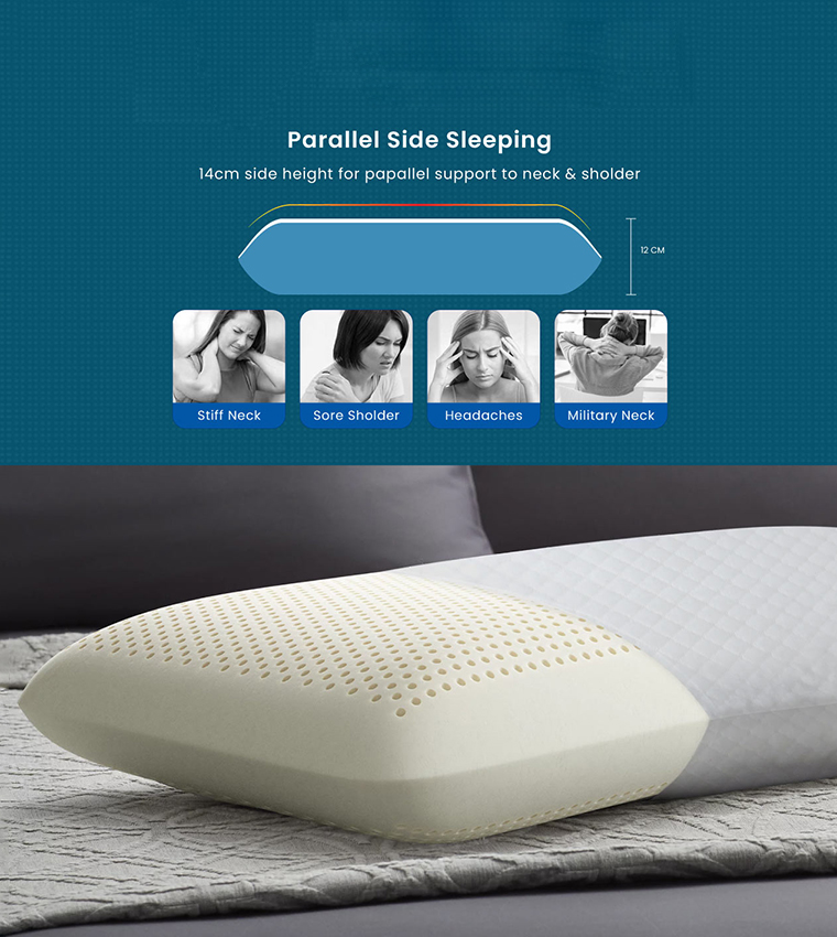 وسادة ميموري فوم ، أبيض ، 40X70X12 سم