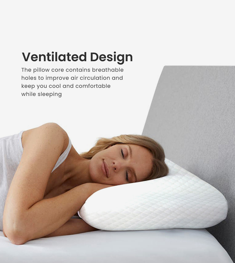 وسادة ميموري فوم ، أبيض ، 40X70X12 سم