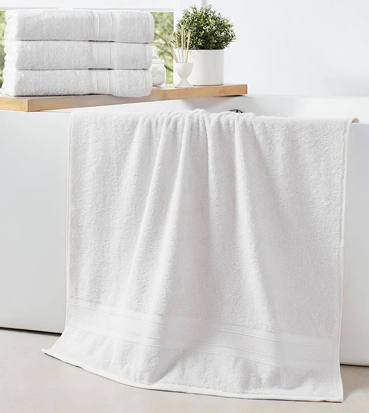 Cotton Bath Towel, White, 70x140cm