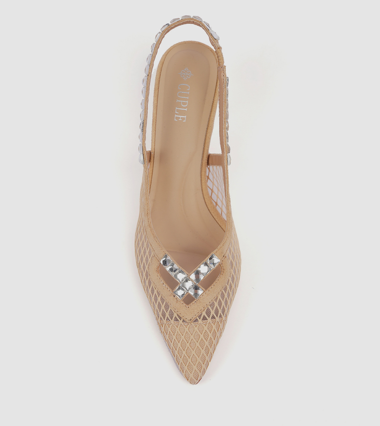 Embellished Slingback Pumps