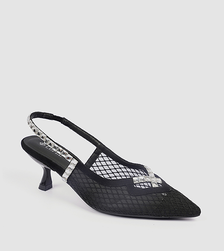 Embellished Slingback Pumps