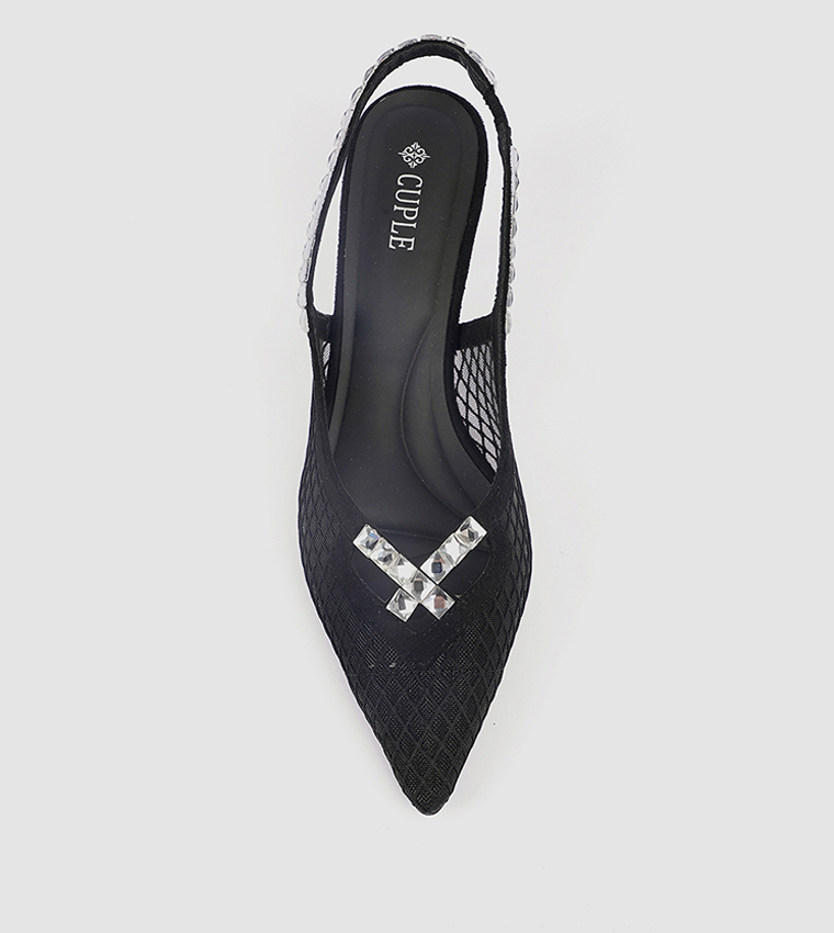 Embellished Slingback Pumps