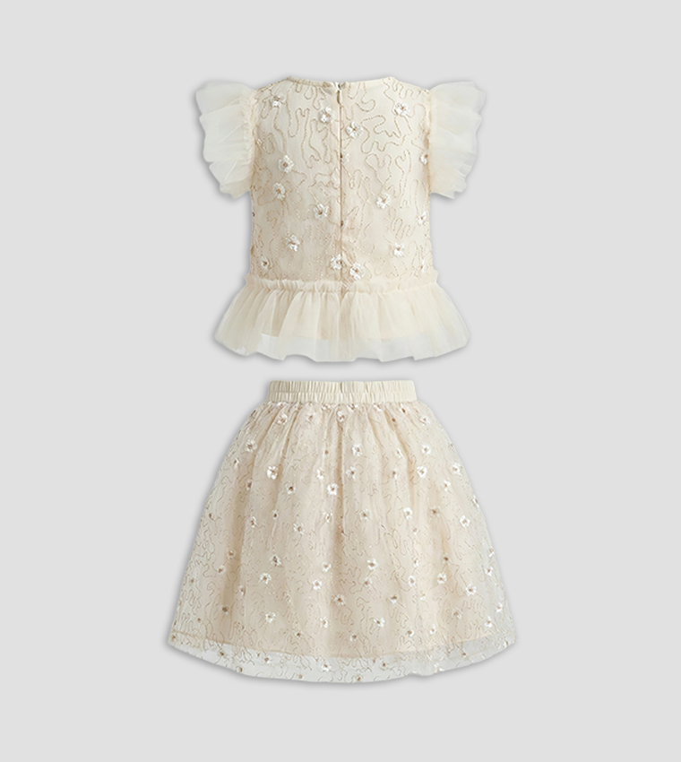 Textured Crew Neck Clothing Set