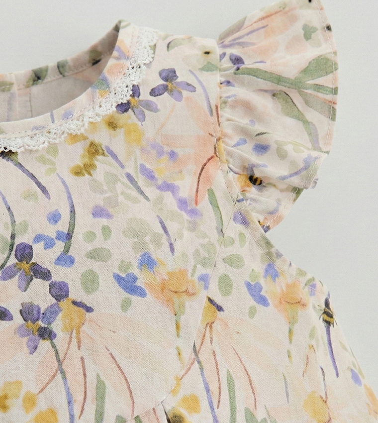 Printed Crew Neck Dress