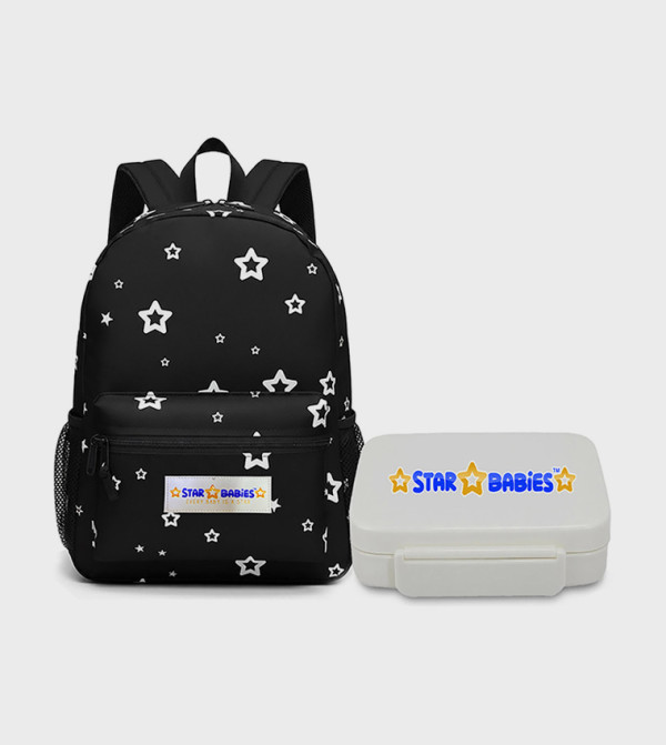 Printed Backpack with Mini Flask Combo