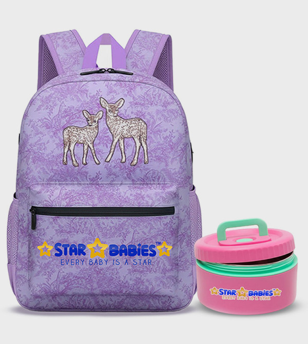 Printed Backpack with Lunch Box Combo