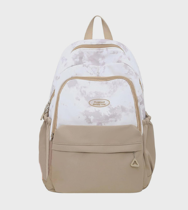 Printed Zippered Backpack