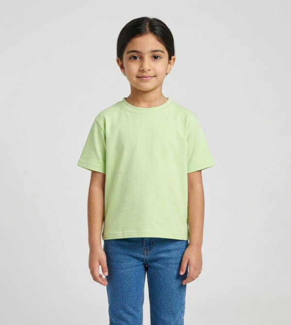 Solid Crew Neck Short Sleeves T-Shirt