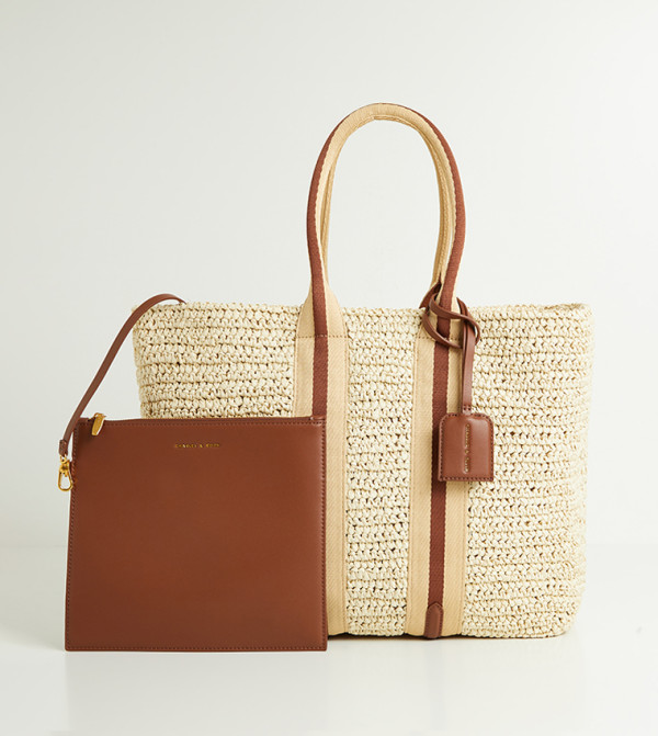 RAFFIA Straw Tote Bag Set