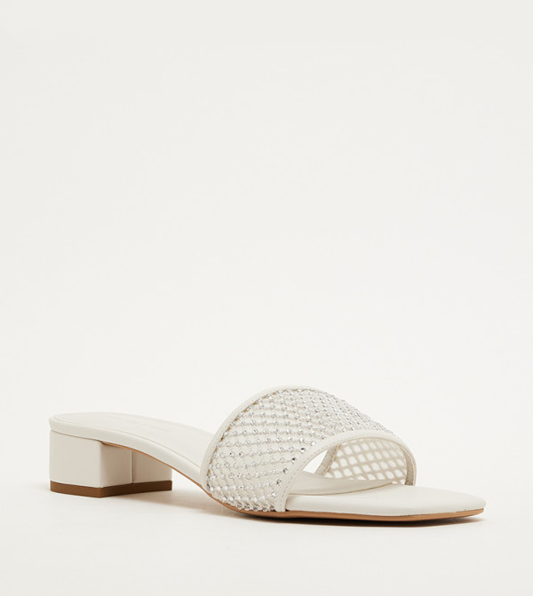 Crystal Embellished Block Heel Sandals