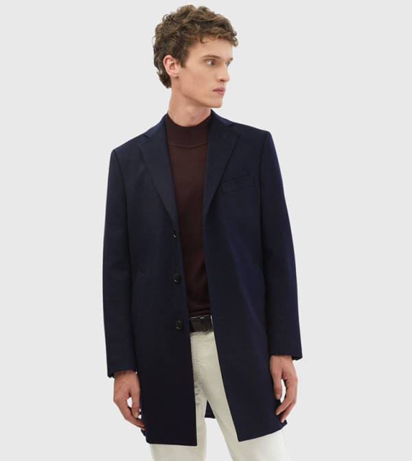 Regular Fit Butterfly Collar Classical Overcoat