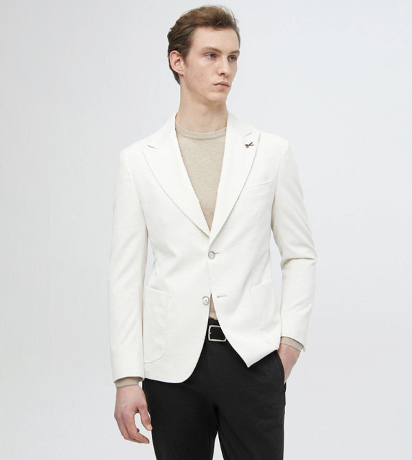Ribbed Slim Fit Blazer