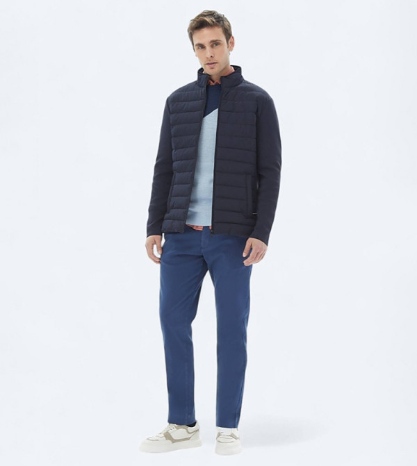 Solid Regular Fit Cotton Blended Trousers